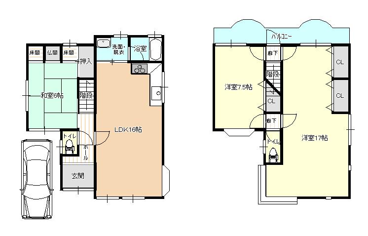 Floor plan. 9.8 million yen, 3LDK, Land area 101.22 sq m , Building area 104.73 sq m