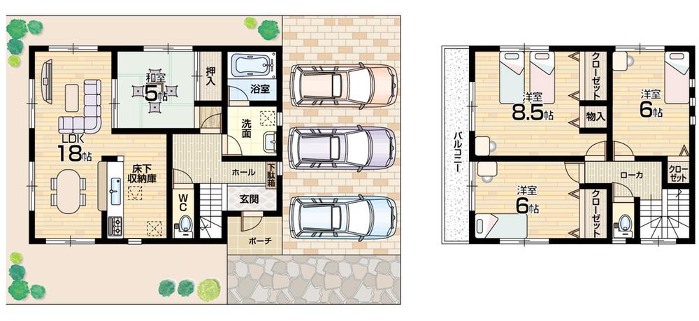Floor plan. 24,800,000 yen, 4LDK, Land area 180.95 sq m , Building area 99.63 sq m floor plan No. 1 destination, Shortly after completing your preview in the reception! 