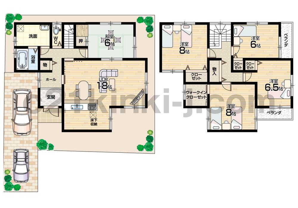 Floor plan. (Version 6), Price 18,700,000 yen, 5LDK, Land area 127.41 sq m , Building area 123.12 sq m