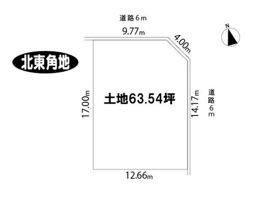 Compartment figure. It is northeast of the corner lot.