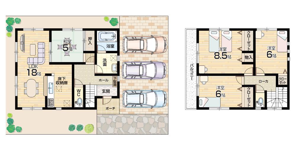 Floor plan. 23,900,000 yen, 4LDK, Land area 180.95 sq m , Building area 99.63 sq m