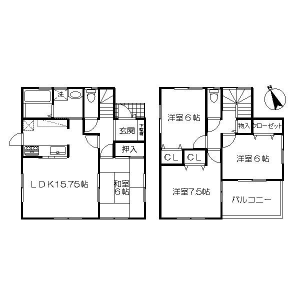 Floor plan. 23.8 million yen, 4LDK, Land area 205.02 sq m , Building area 95.58 sq m