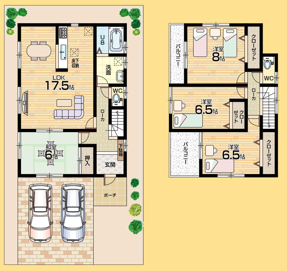 Floor plan. (No. 4 locations), Price 25,800,000 yen, 4LDK, Land area 184.79 sq m , Building area 105.98 sq m