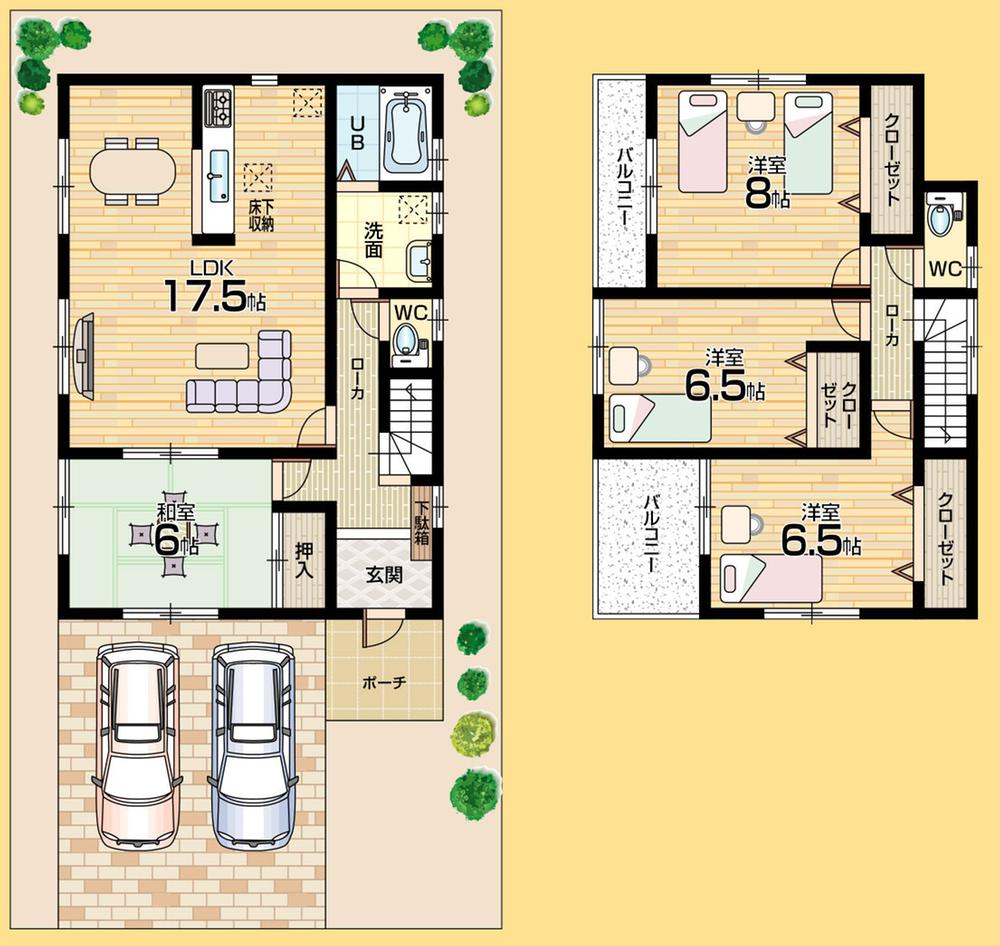 Floor plan. (No. 3 locations), Price 25,800,000 yen, 4LDK, Land area 184.79 sq m , Building area 105.98 sq m