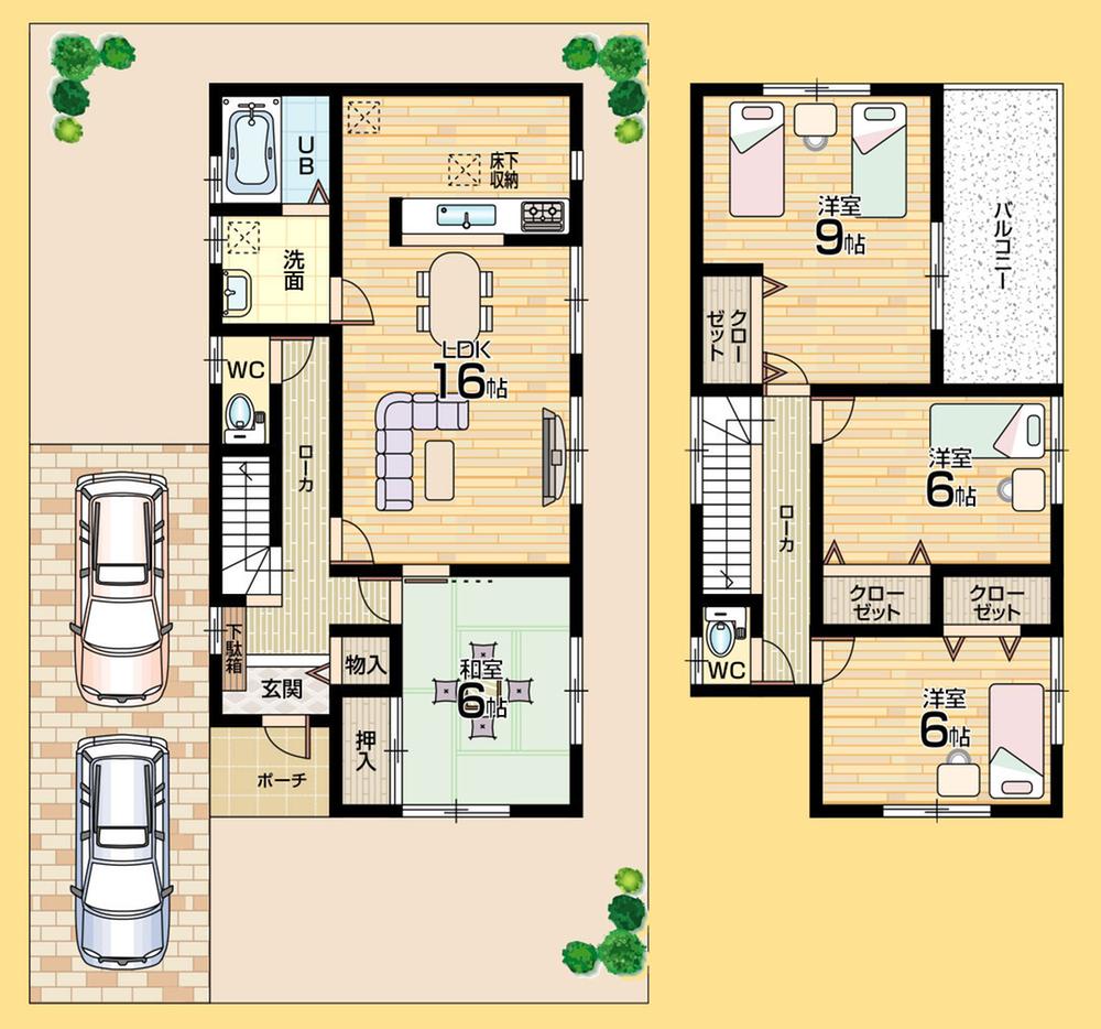 Floor plan. (No. 2 locations), Price 26,800,000 yen, 4LDK, Land area 184.79 sq m , Building area 105.15 sq m