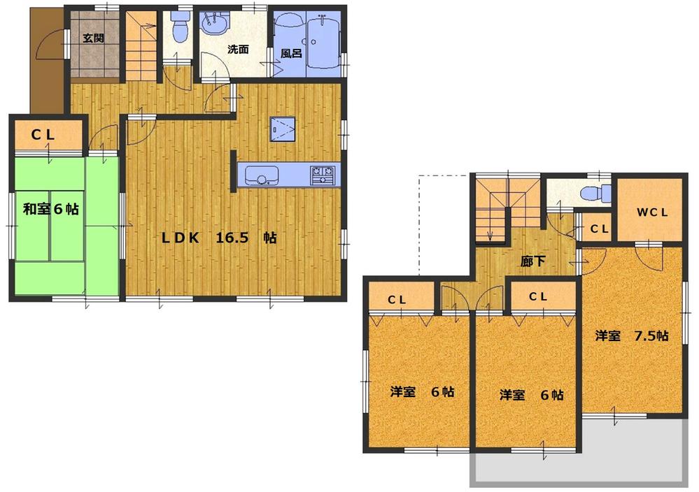 Floor plan. 27,800,000 yen, 4LDK, Land area 206.89 sq m , Building area 105.57 sq m