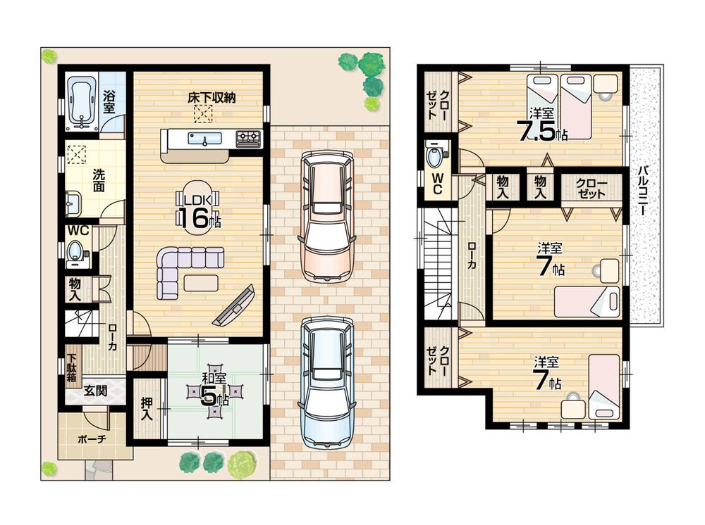 Floor plan. (Phase 2 No. 8 locations), Price 22,900,000 yen, 4LDK, Land area 100.81 sq m , Building area 100.44 sq m