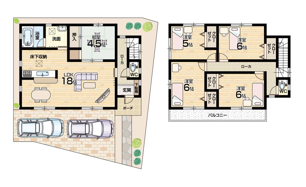 Floor plan. 23,900,000 yen, 5LDK, Land area 120.54 sq m , Building area 106.92 sq m