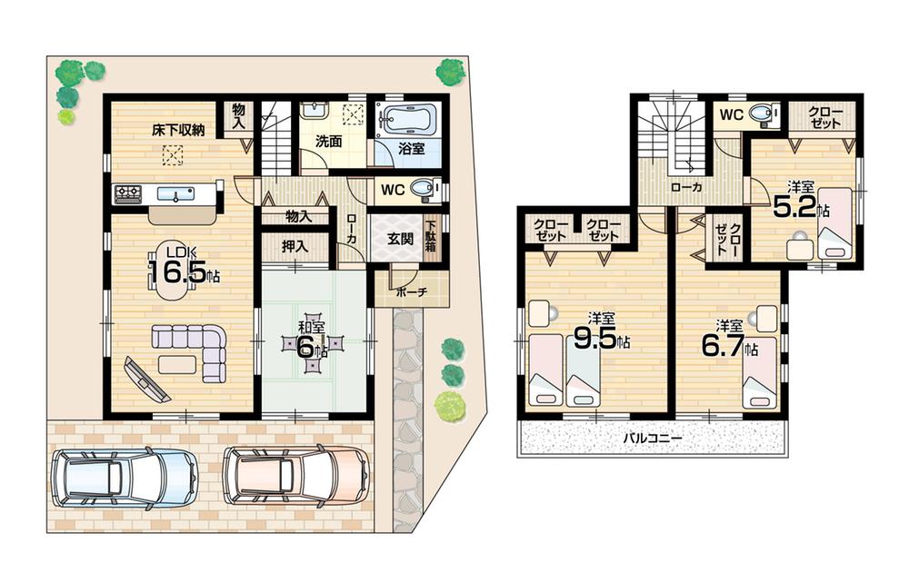 Floor plan. (Phase 2 No. 6 locations), Price 23,900,000 yen, 4LDK, Land area 120.15 sq m , Building area 102.86 sq m