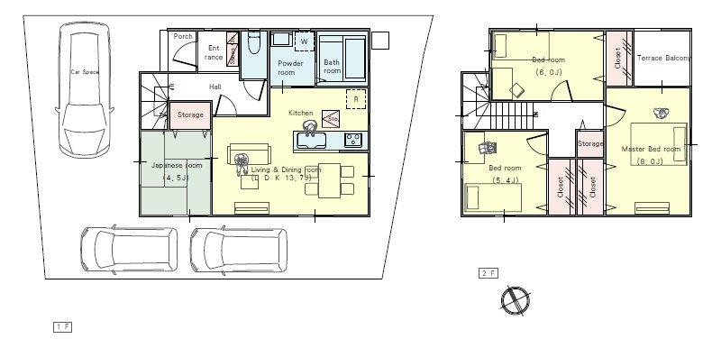Floor plan. (3), Price 23.4 million yen, 4LK, Land area 119.86 sq m , Building area 98 sq m
