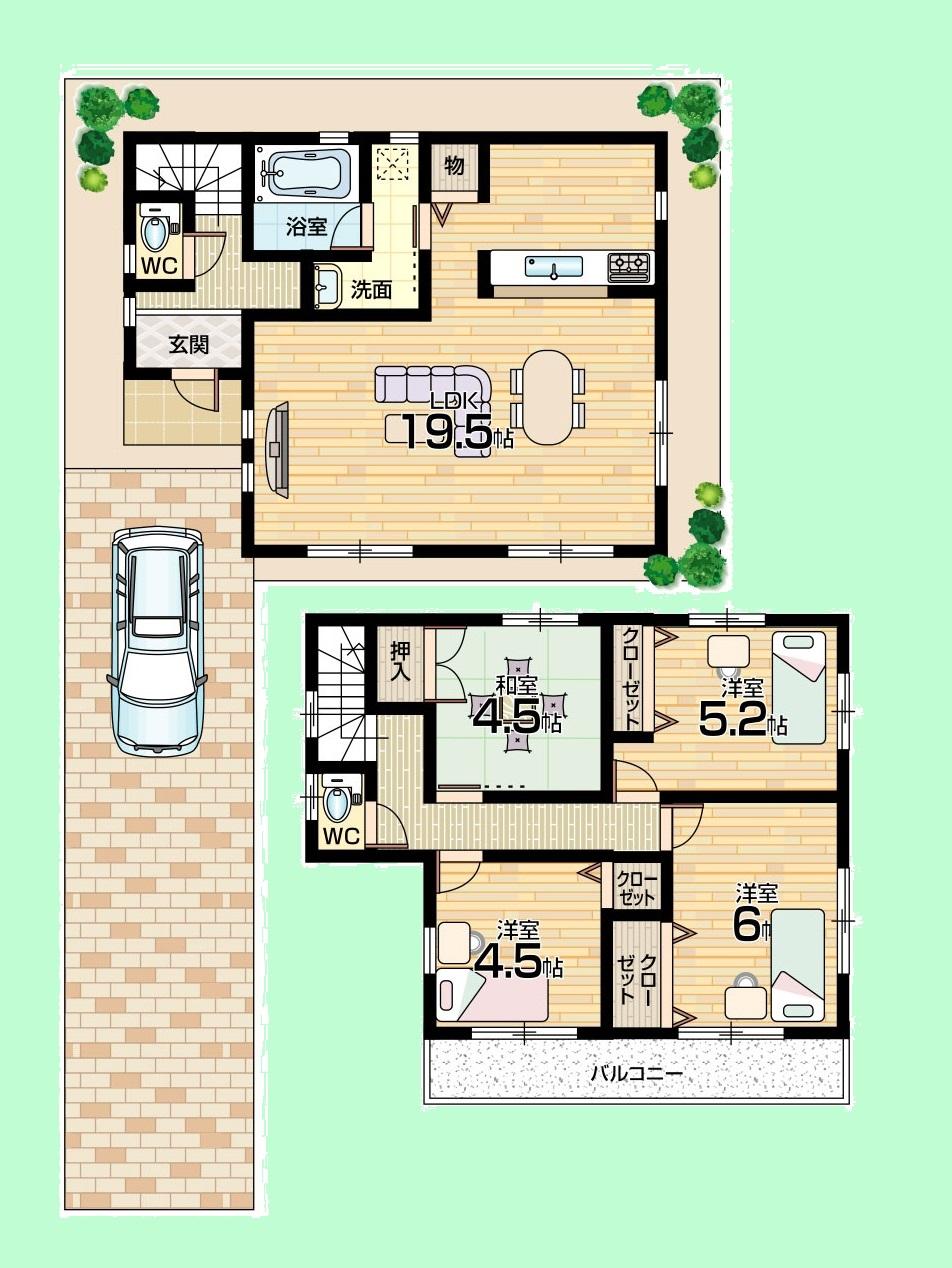 Floor plan. 21.9 million yen, 4LDK, Land area 134.45 sq m , Building area 92.34 sq m floor plan No. 4 place, Shortly after completing your preview in the reception!