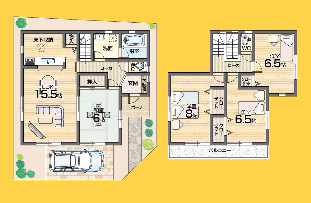 Floor plan. (No. 5 locations), Price 24,800,000 yen, 4LDK, Land area 124.6 sq m , Building area 97.2 sq m