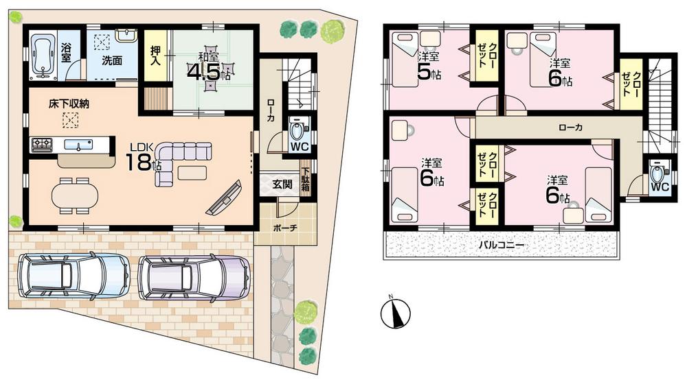 Floor plan. (7 Building), Price 23,900,000 yen, 5LDK, Land area 120.54 sq m , Building area 106.92 sq m