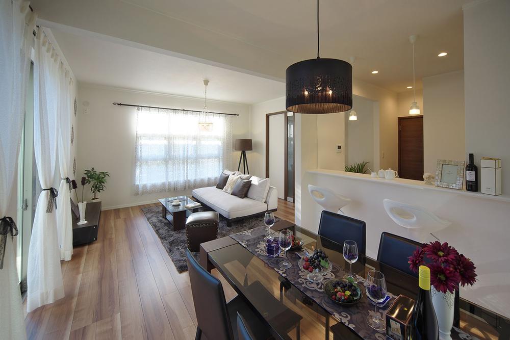 Living. Calm directed the adult space corner room model house (stage 31-28)