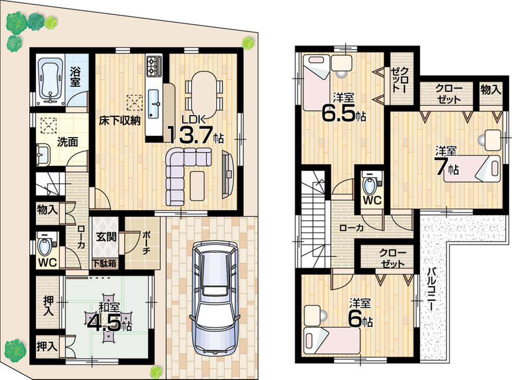 Floor plan. (Phase 2 No. 9 locations), Price 20,900,000 yen, 4LDK, Land area 100.64 sq m , Building area 89.9 sq m