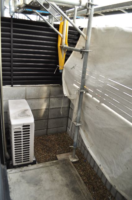 Balcony. now, In the exterior wall paint