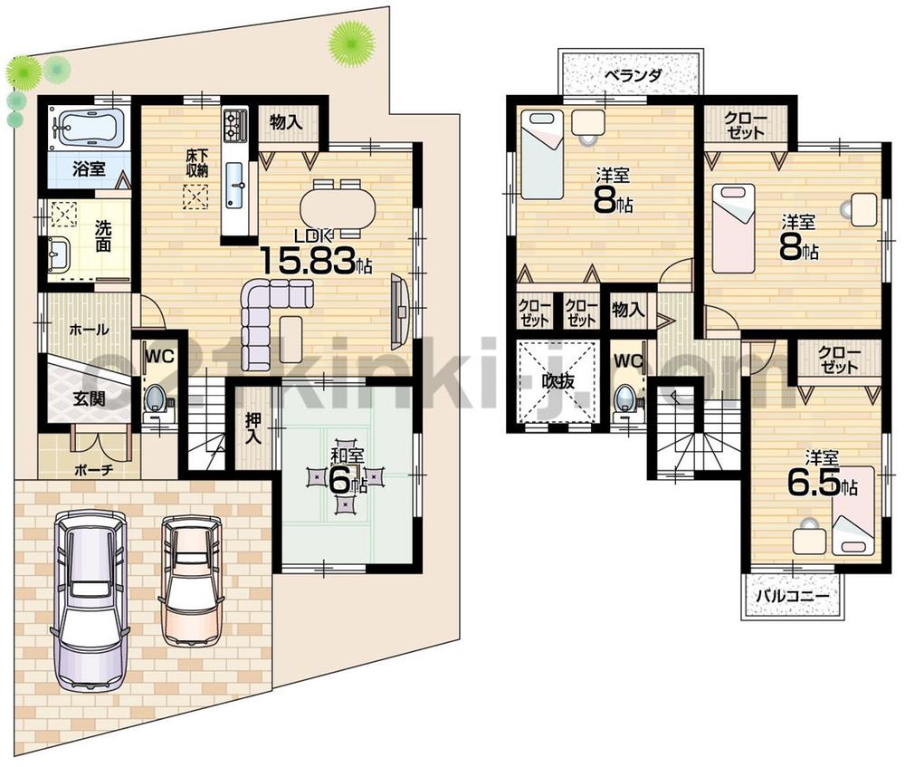 Floor plan. 22,700,000 yen, 4LDK, Land area 104.87 sq m , Building area 102.06 sq m