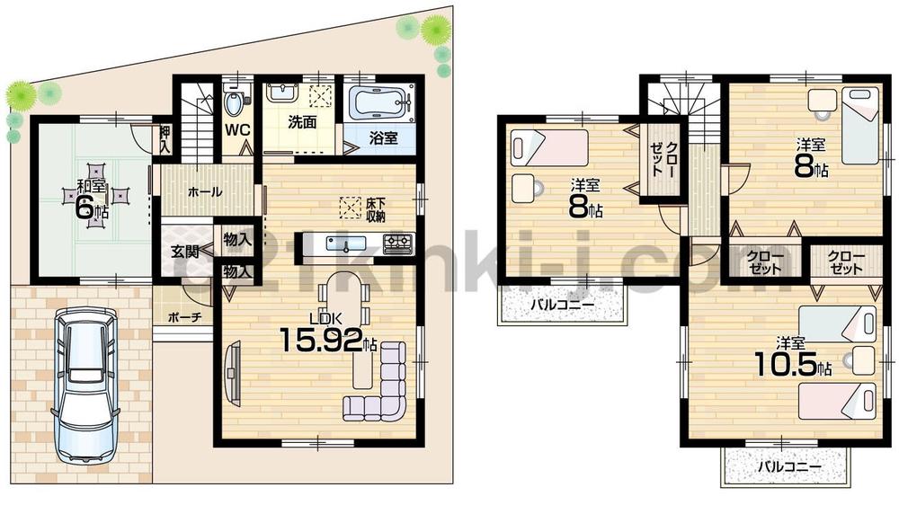 Floor plan. 22,900,000 yen, 4LDK, Land area 105.95 sq m , Building area 104.76 sq m