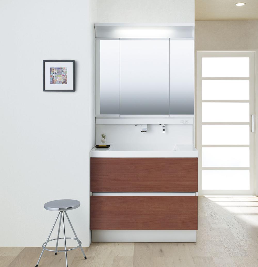 Wash basin, toilet. Shampoo wash basin with a dresser "Kokozo! Changes to the three-sided mirror is also available in the exhibit option the power in the morning that ".