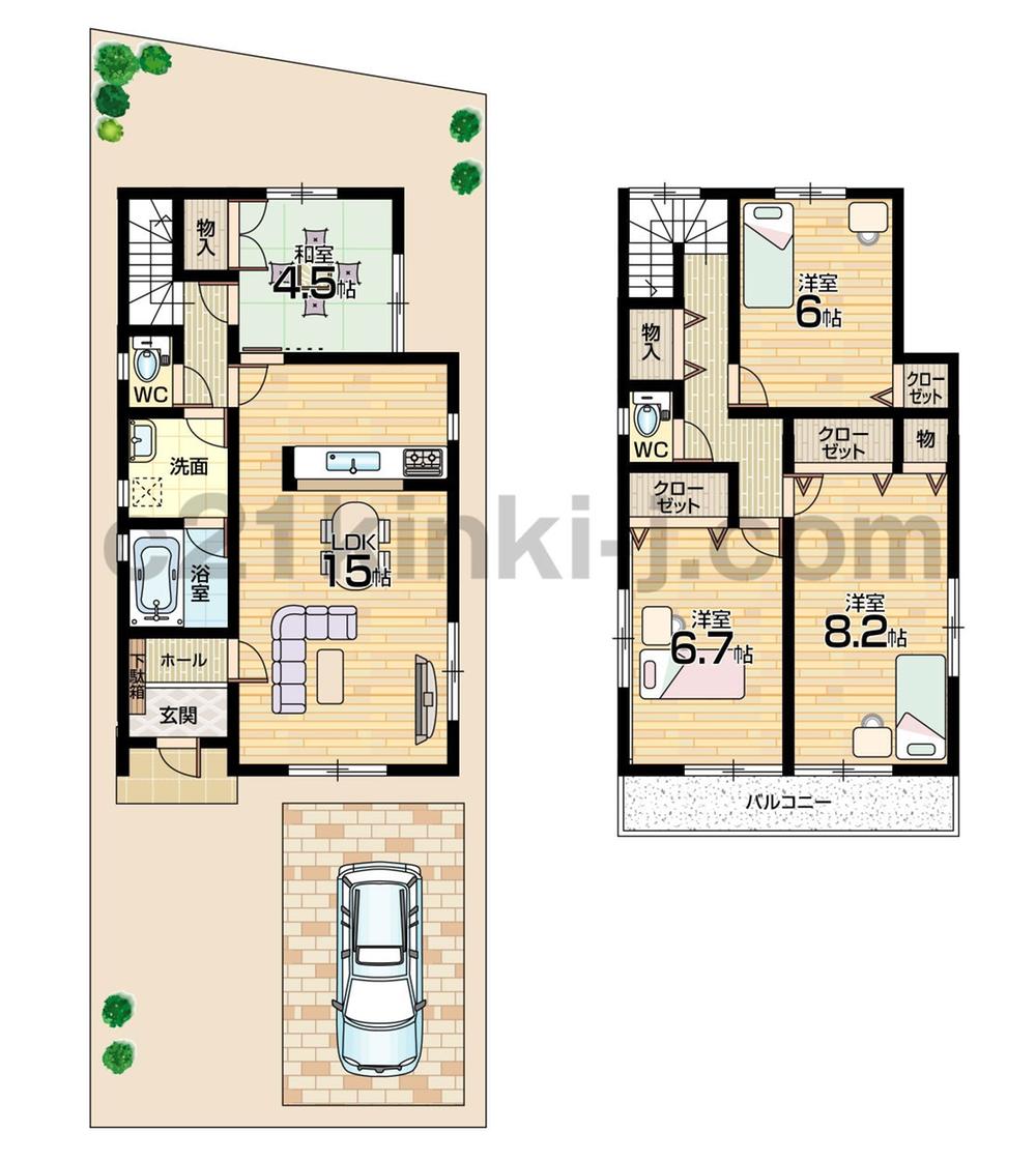 Floor plan. 24,800,000 yen, 4LDK, Land area 113.3 sq m , Building area 95.98 sq m