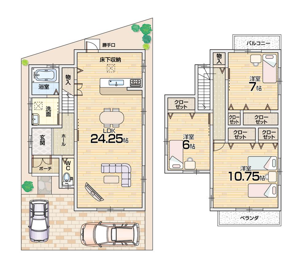 Floor plan. 23.4 million yen, 3LDK, Land area 109.54 sq m , Building area 108.55 sq m floor plan