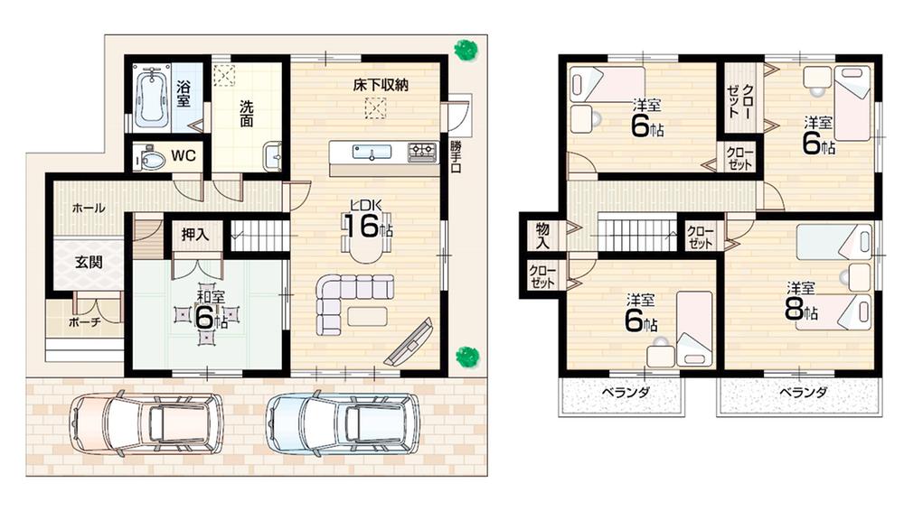 Floor plan. 23.8 million yen, 5LDK, Land area 110.55 sq m , Building area 108.9 sq m