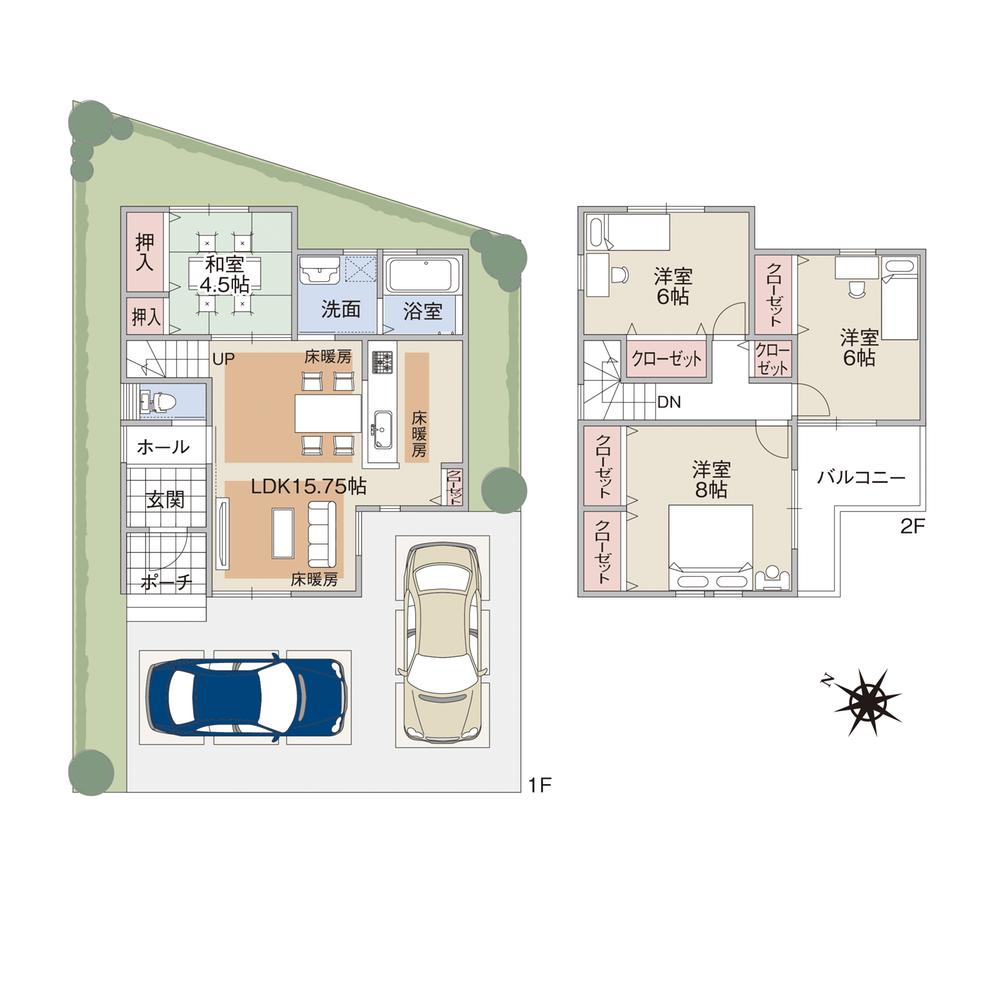 Building plan example (floor plan). Local model house