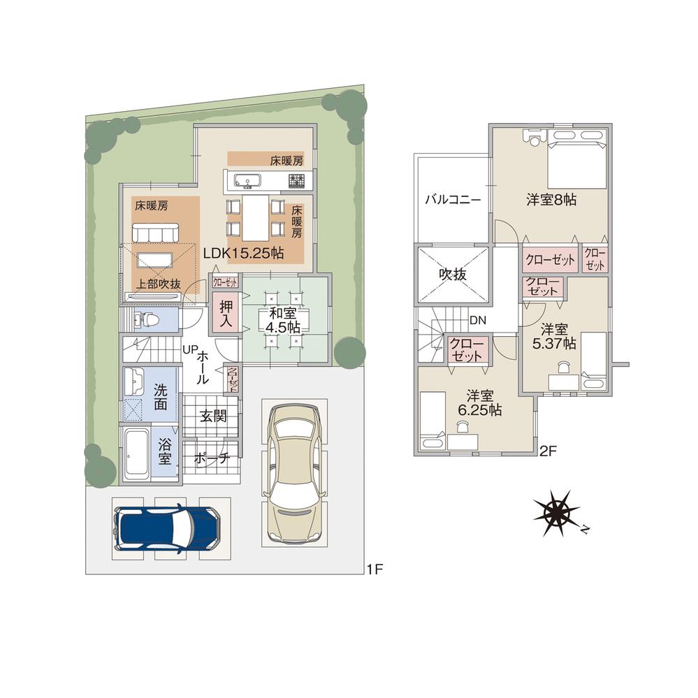 Building plan example (floor plan). Local model house