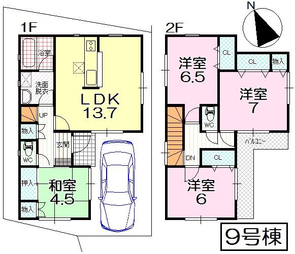 Floor plan. 20,900,000 yen, 4LDK, Land area 100.64 sq m , Building area 89.9 sq m
