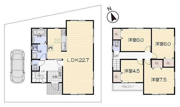 Floor plan. 22,900,000 yen, 4LDK, Land area 120.26 sq m , Building area 103.27 sq m floor plan
