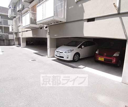 Parking lot. Spread is of the parking lot.