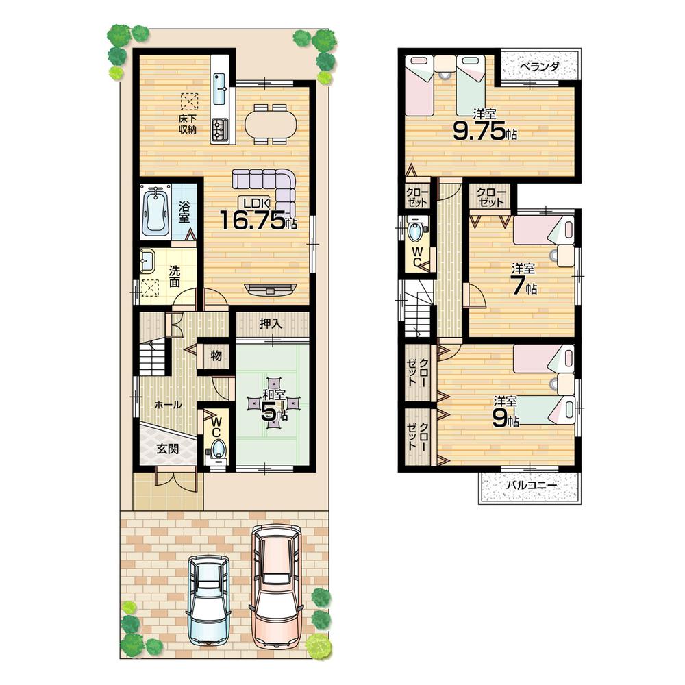 Floor plan. (No. 5 locations), Price 22,800,000 yen, 4LDK, Land area 104.75 sq m , Building area 110.16 sq m
