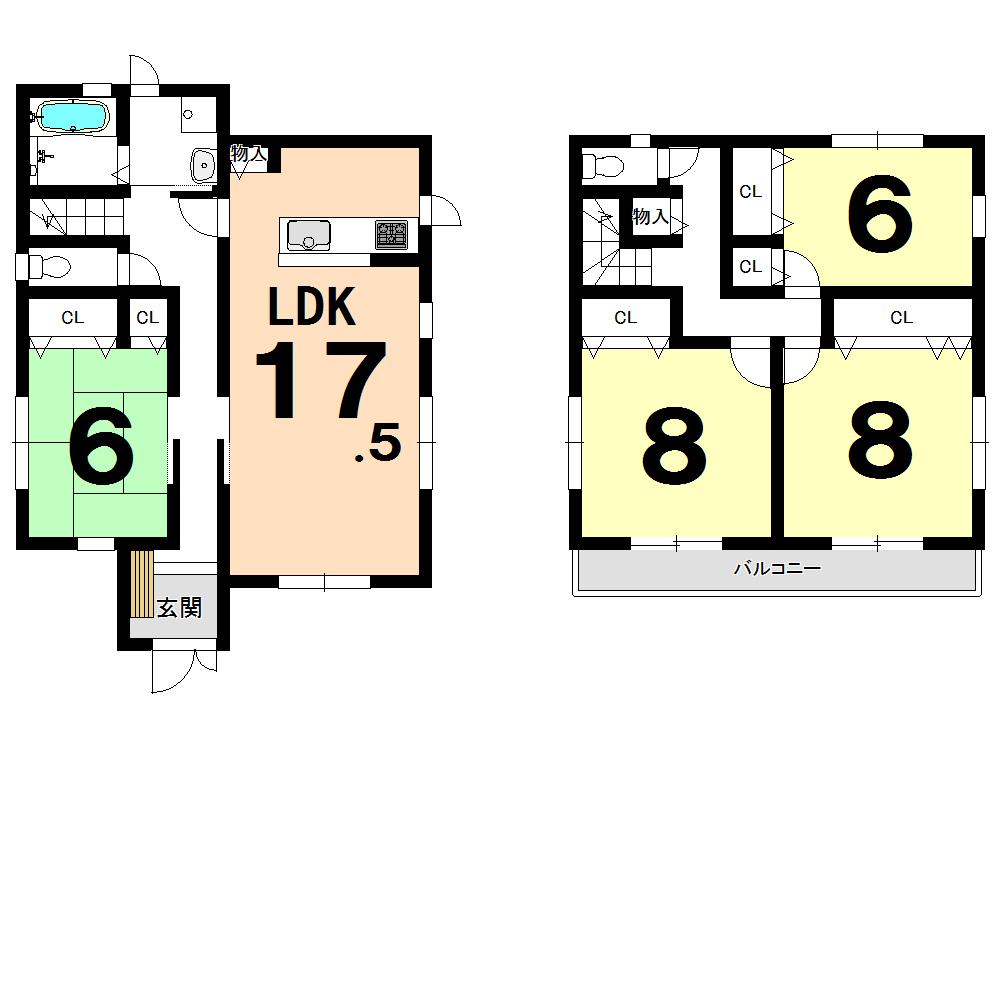 Building plan example (floor plan). Building plan example 2 Building Price  18,860,000 yen, Building area 113.4 sq m