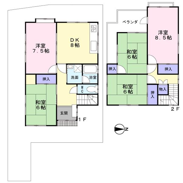 Floor plan. 16.1 million yen, 5DK, Land area 152.59 sq m , Building area 92.34 sq m