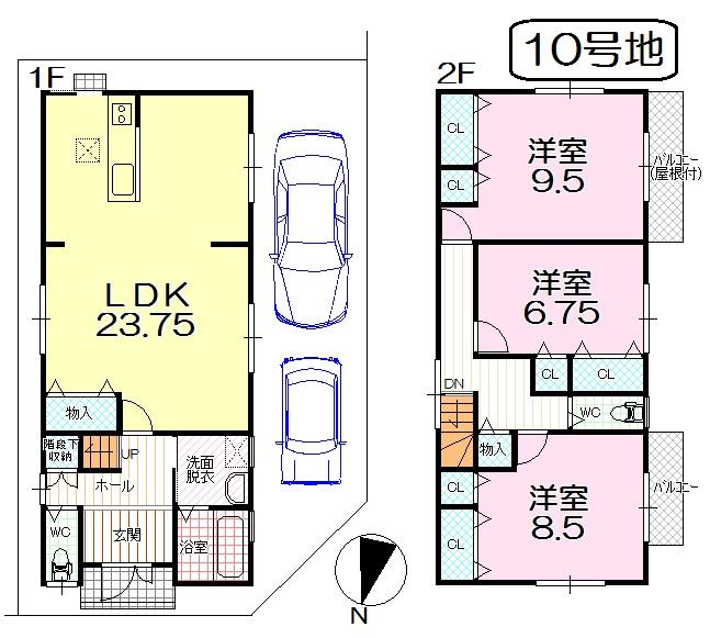 Floor plan. 23,900,000 yen, 3LDK, Land area 108.21 sq m , Building area 115.82 sq m