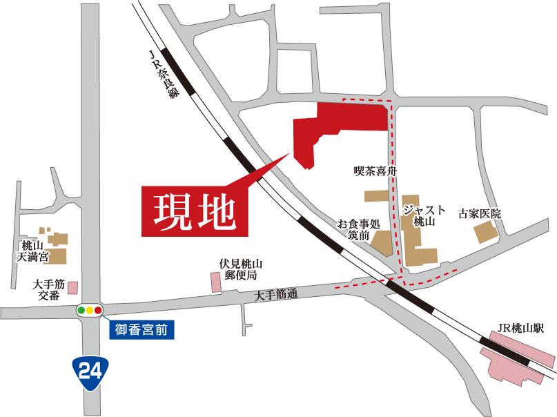 Local guide map.  [Detailed map] Noble Court Momoyamachikuzendai