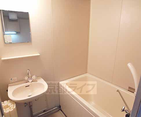 Bath. Washroom also there is also a mirror.