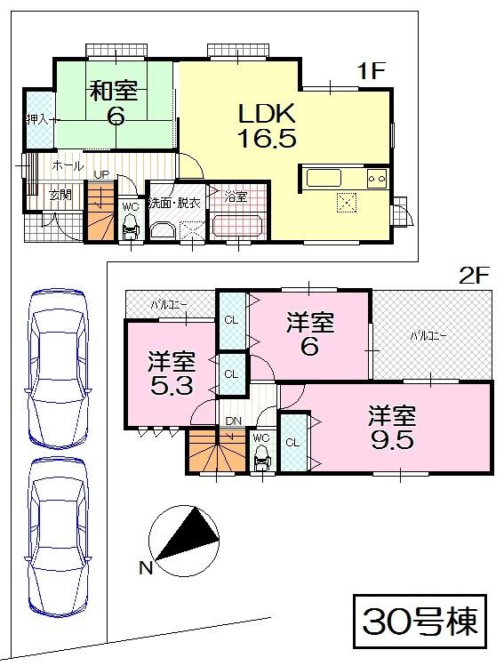 Floor plan. (30 Building), Price 26,800,000 yen, 4LDK, Land area 141.69 sq m , Building area 99.36 sq m