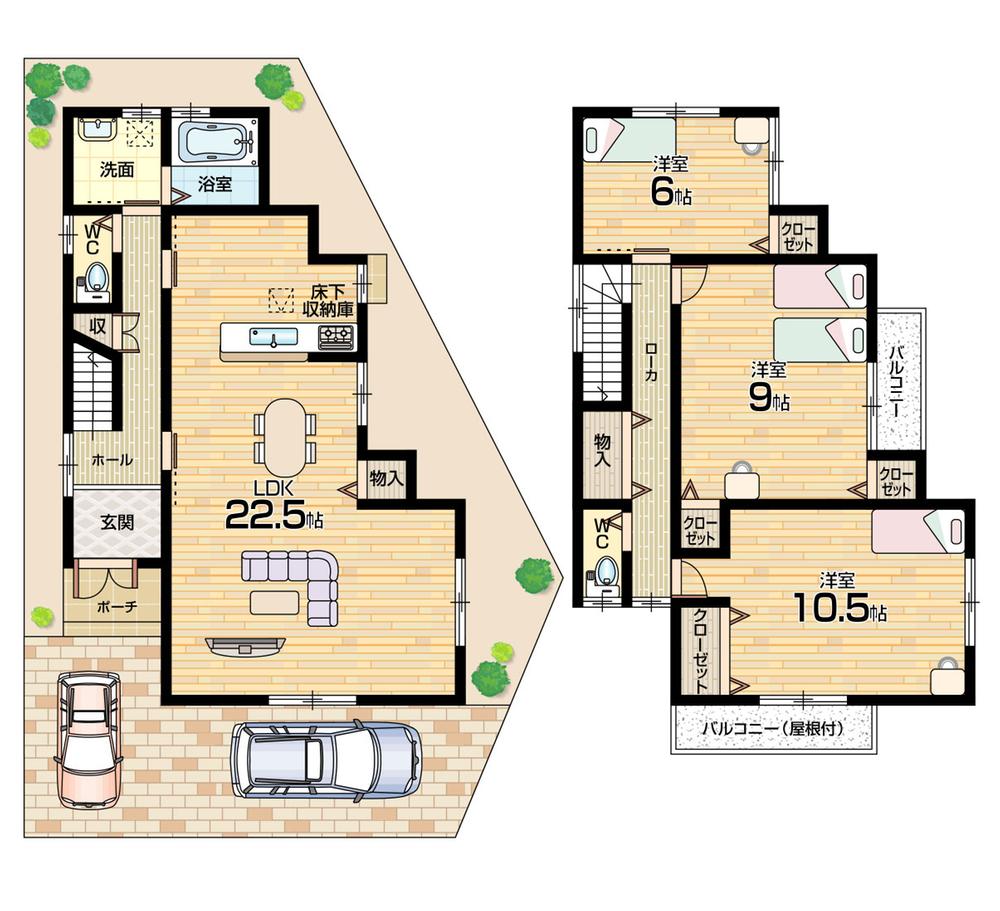 Floor plan. 23.6 million yen, 3LDK, Land area 107.13 sq m , Building area 111.78 sq m