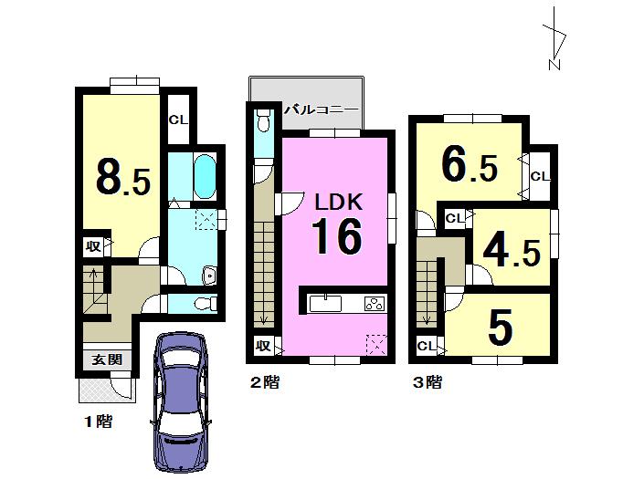 Floor plan. 27,800,000 yen, 4LDK, Land area 86 sq m , Building area 105.68 sq m