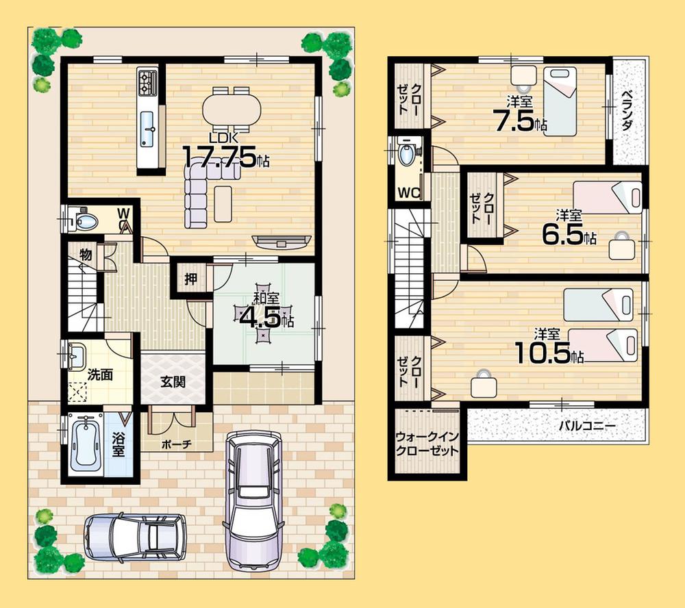 Floor plan. 23,700,000 yen, 4LDK, Land area 99.94 sq m , Building area 115.02 sq m land 30 square meters Sunny