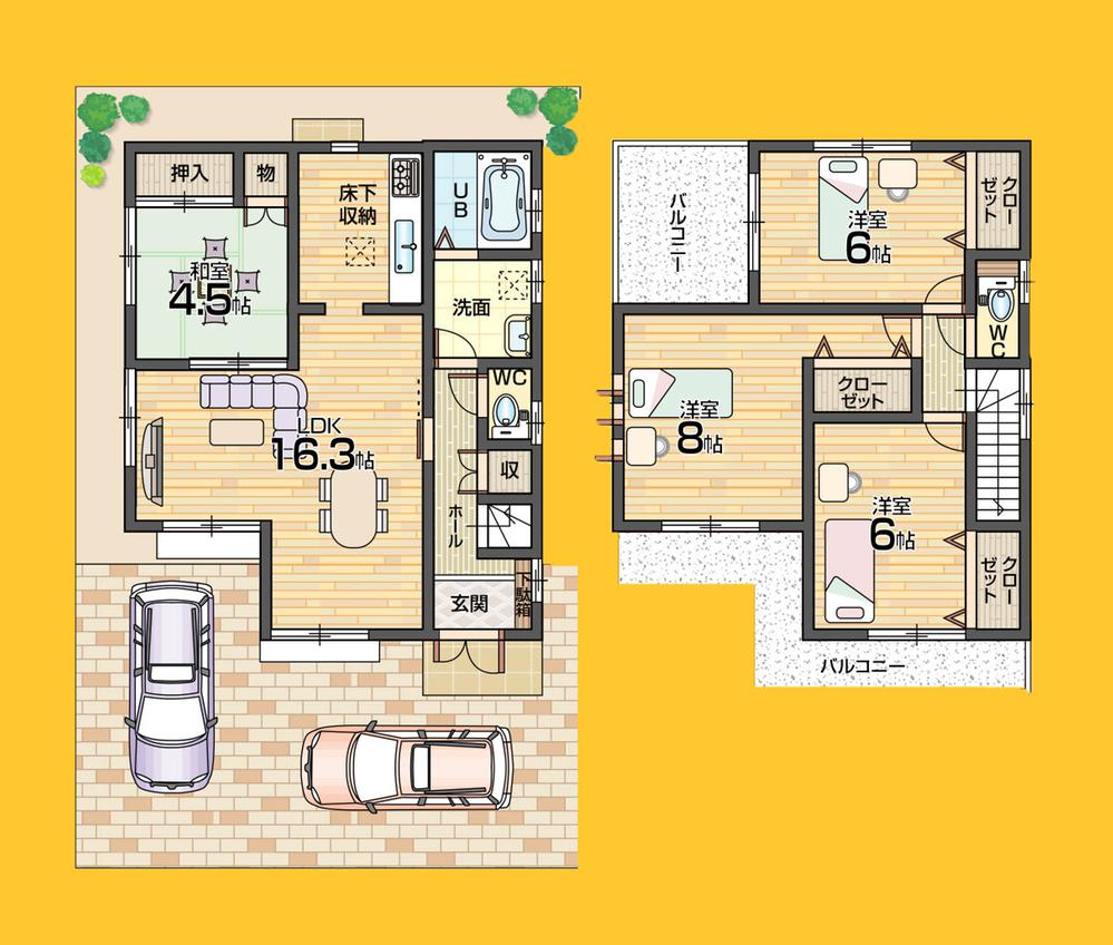 Floor plan. 768m until Bandai Hazukashi shop