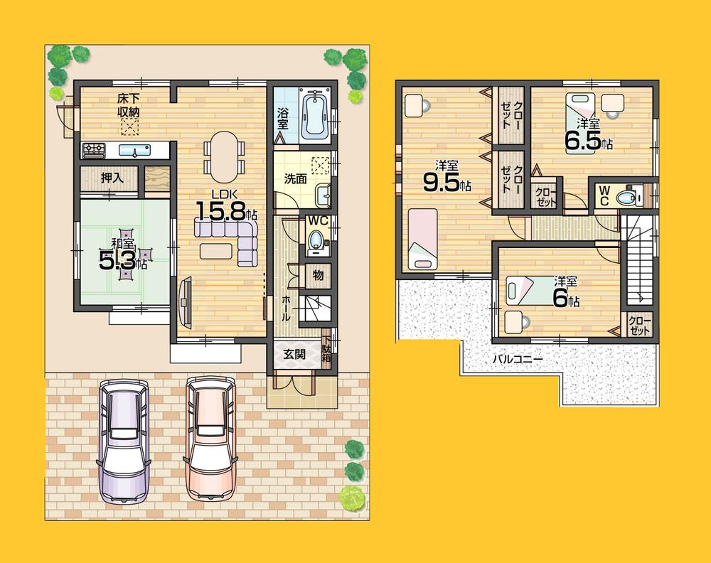 Floor plan. 768m until Bandai Hazukashi shop