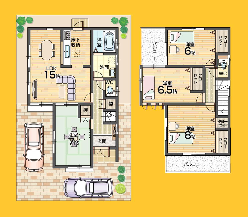 Floor plan. 768m until Bandai Hazukashi shop