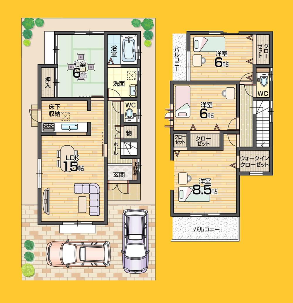 Floor plan. 768m until Bandai Hazukashi shop