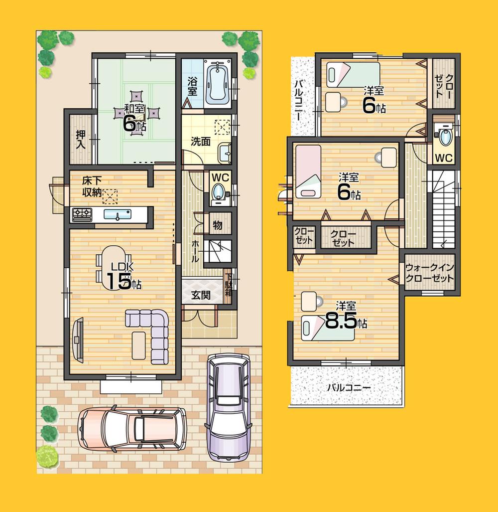 Floor plan. 768m until Bandai Hazukashi shop