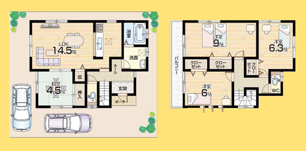 Floor plan. 768m until Bandai Hazukashi shop