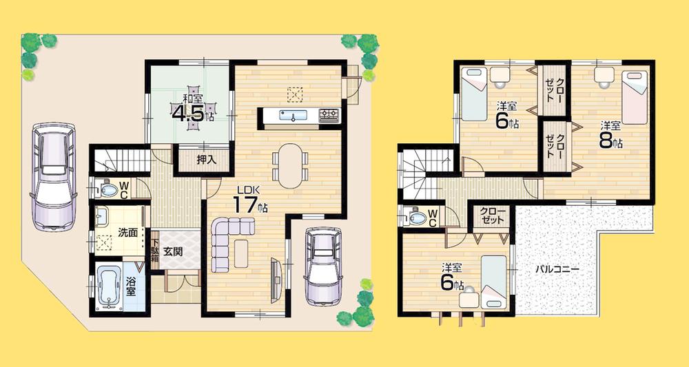 Floor plan. 768m until Bandai Hazukashi shop