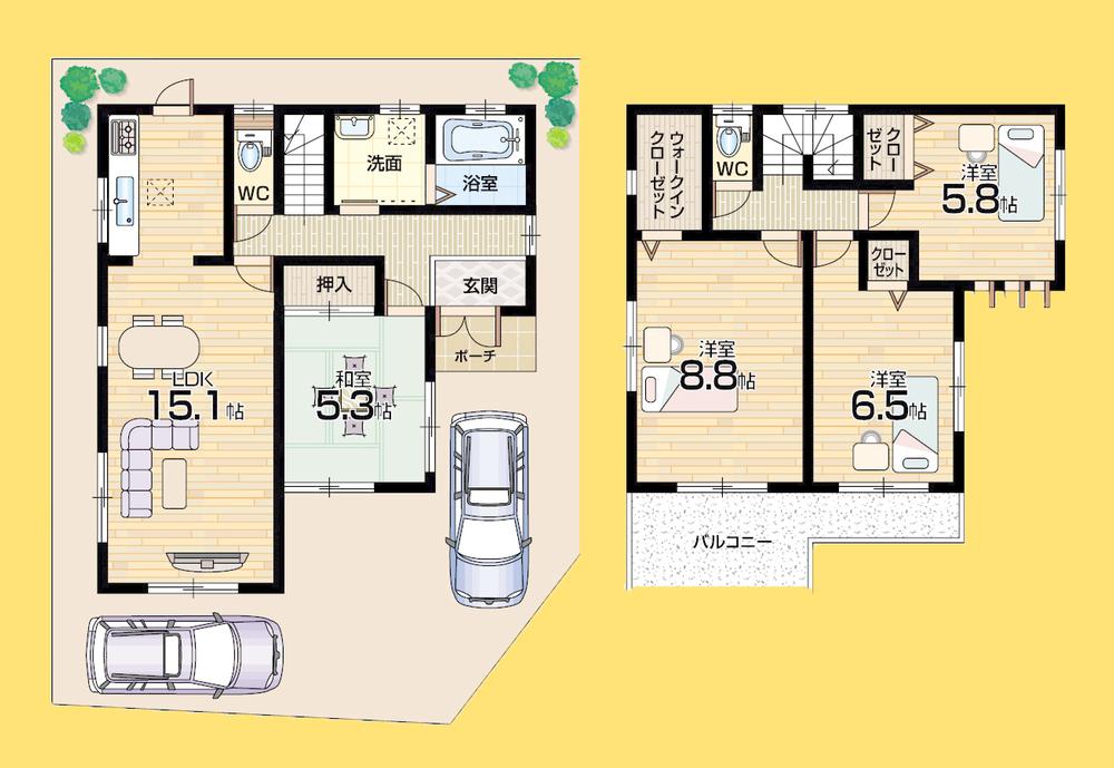Floor plan. 768m until Bandai Hazukashi shop