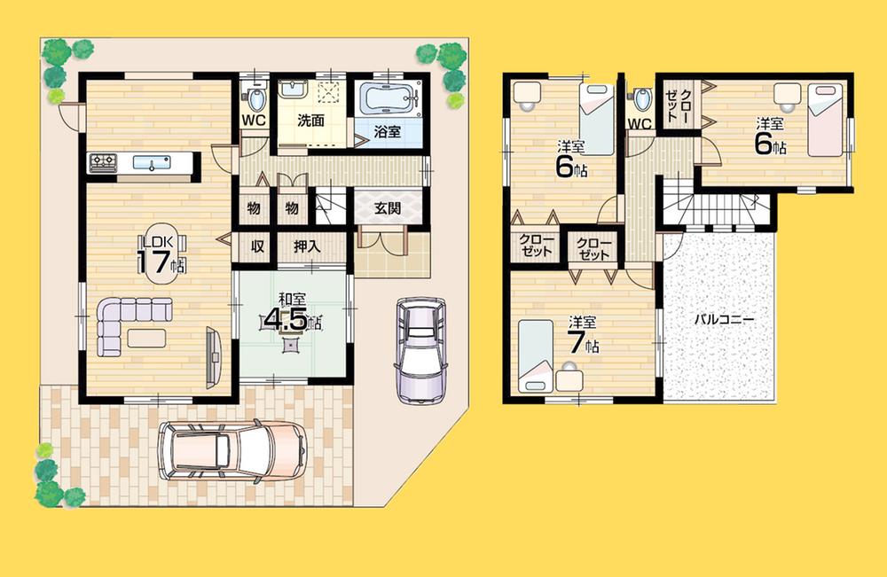 Floor plan. 768m until Bandai Hazukashi shop